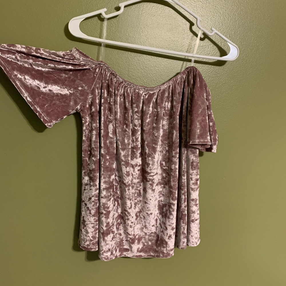 Velvet off the shoulder top